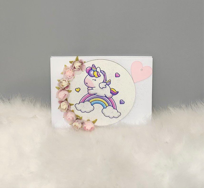 βιβλία ευχών για βάπτιση με θέμα μονόκερο unicorn