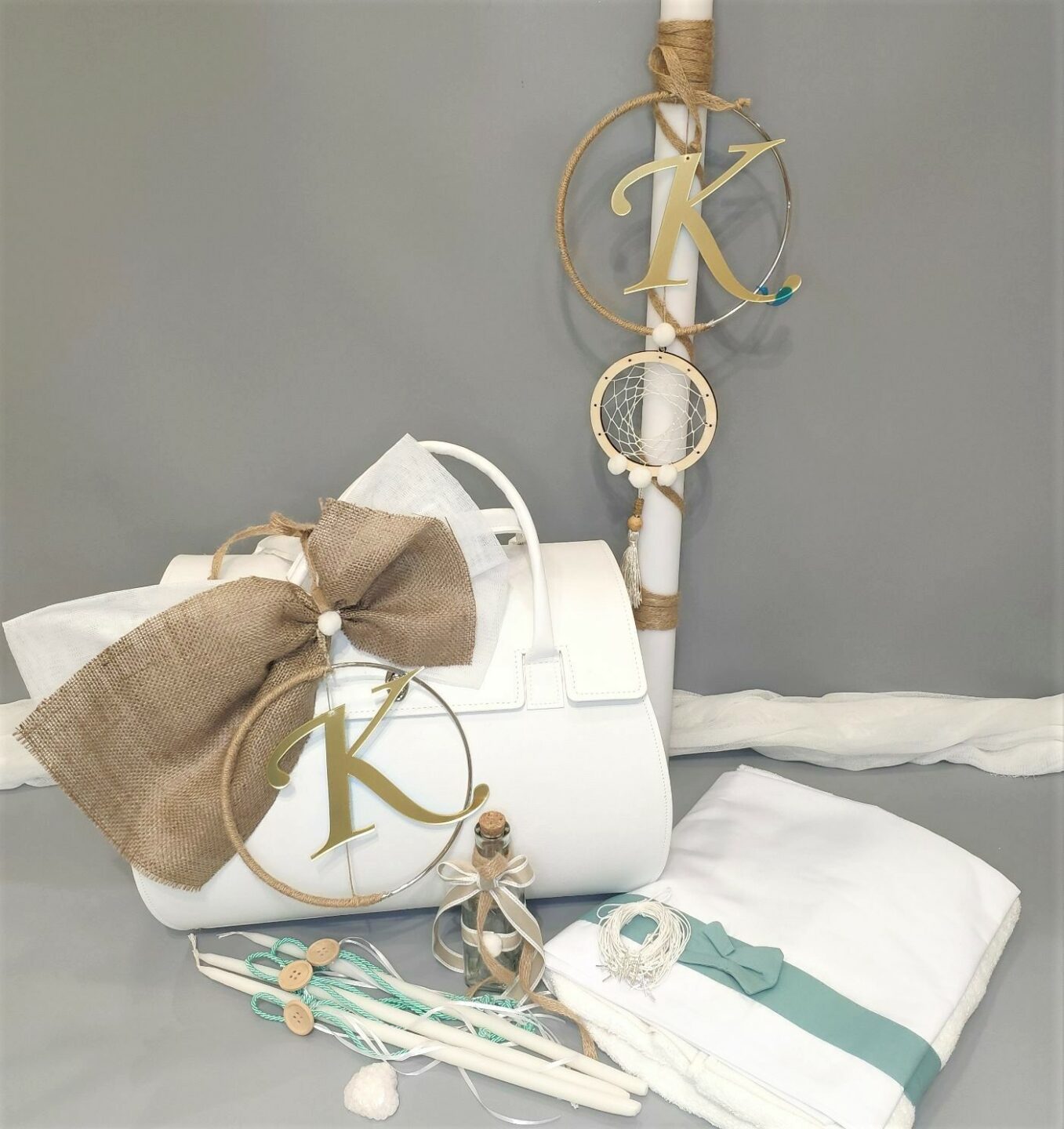 Πλήρες σετ βάπτισης με Μονόγραμμα ονόματος