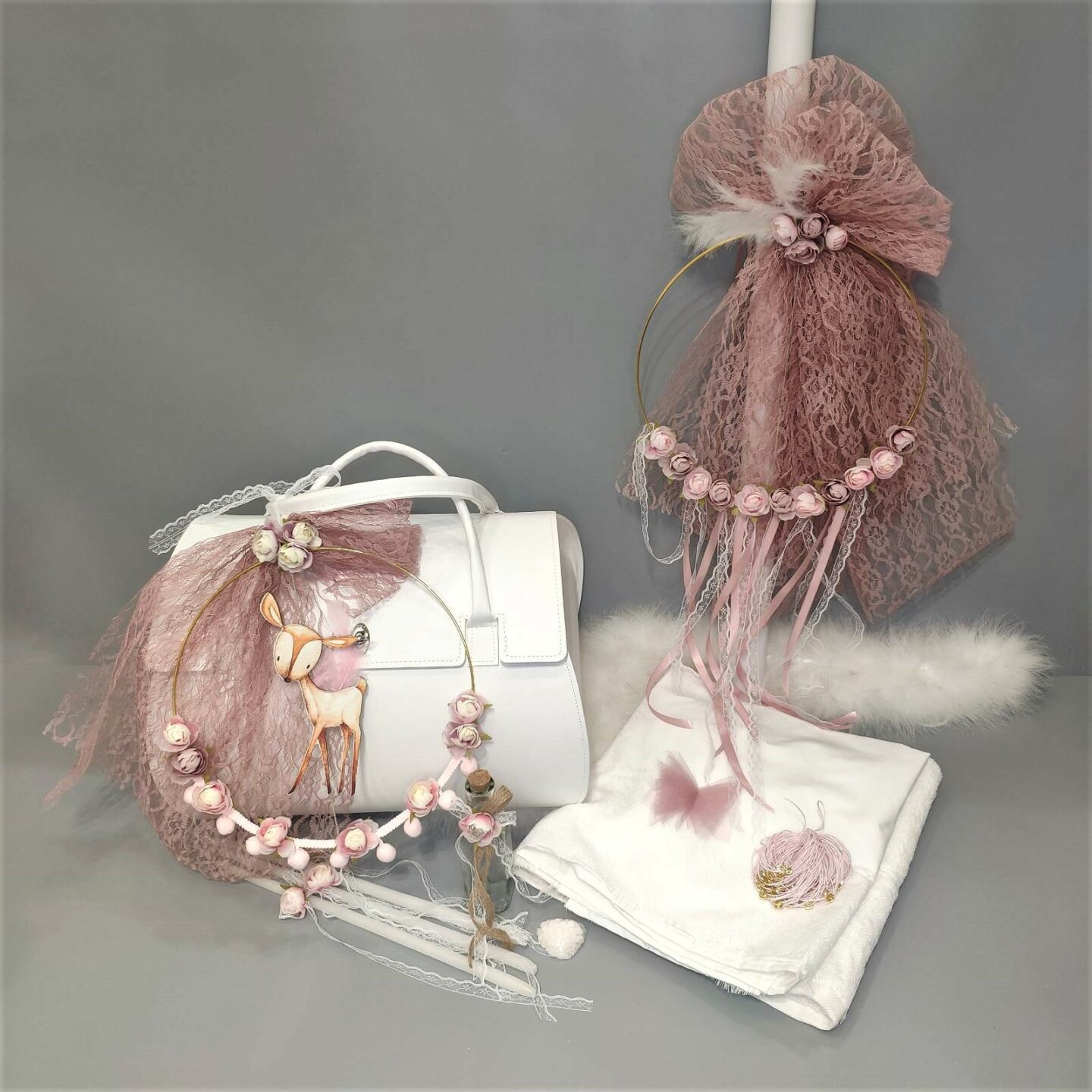 Πλήρες σετ βάπτισης για κορίτσι με Ελαφάκι