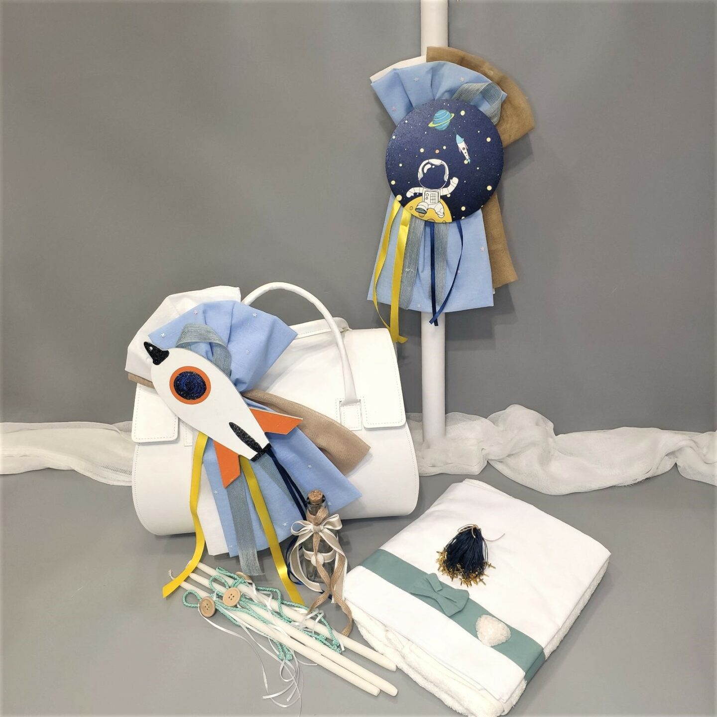 Πλήρες σετ βάπτισης για αγόρι με θέμα το διάστημα