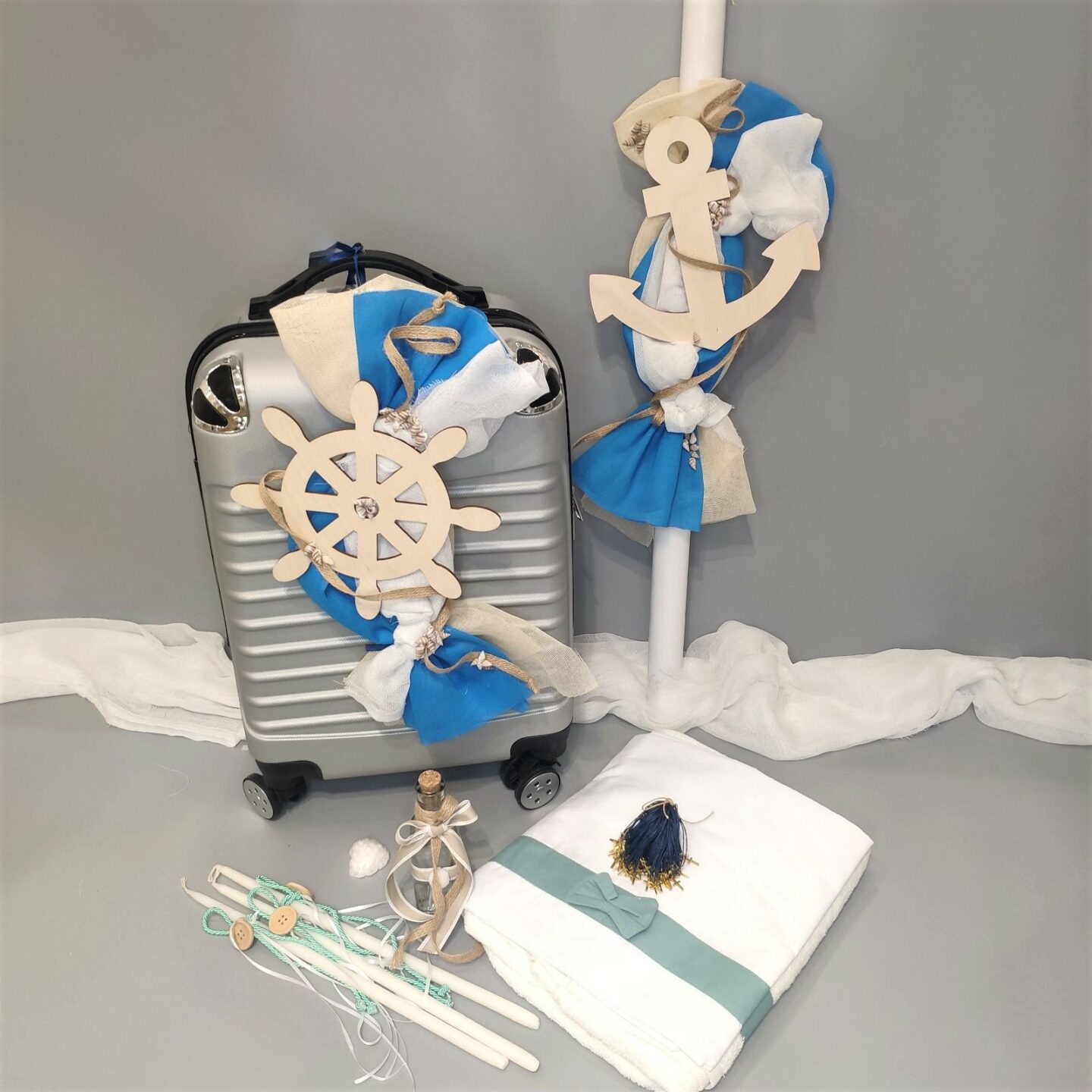 Πλήρες σετ βάπτισης για αγόρι με ναυτικό θέμα