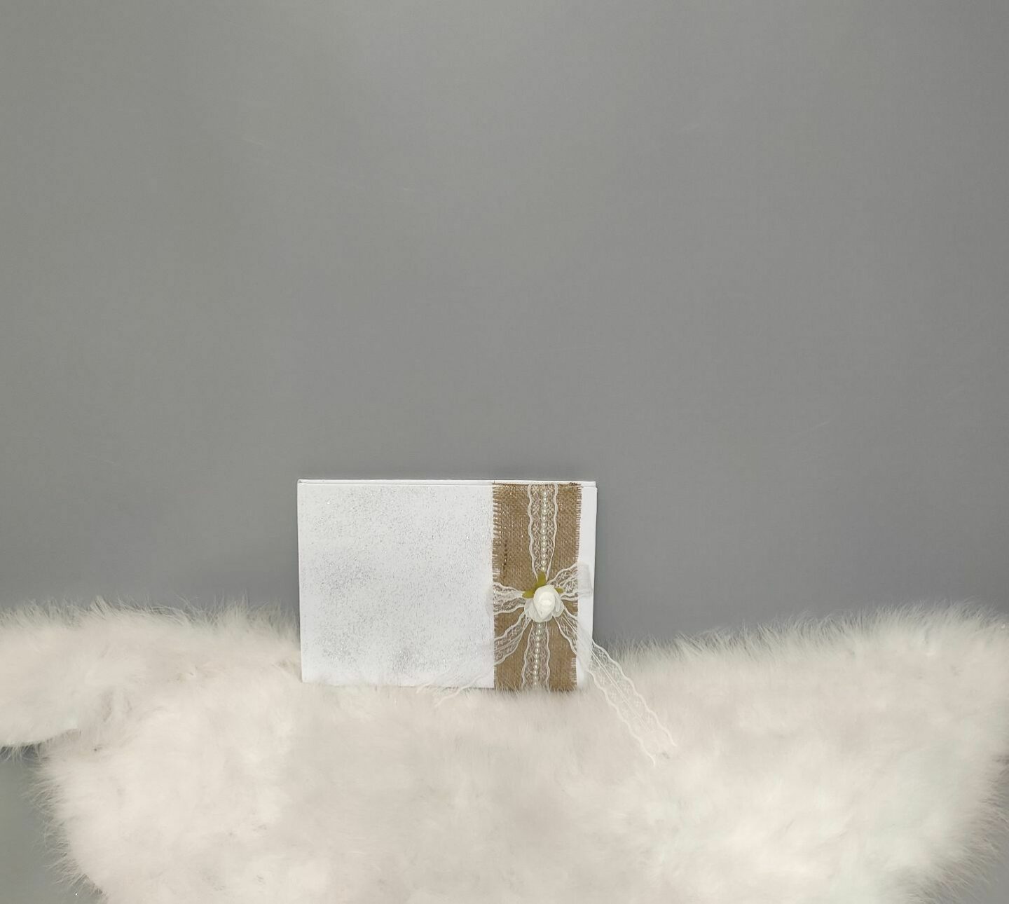 Βιβλίο Ευχών Γάμου με γκλίτερ και δαντέλα