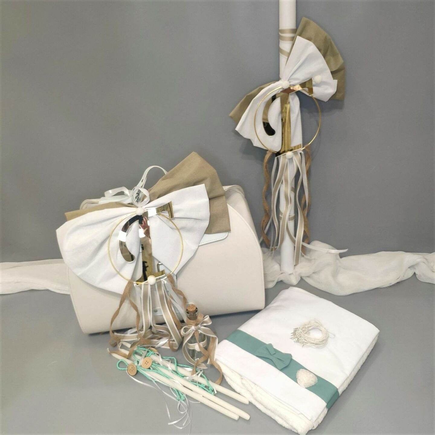 Πλήρες σετ βάπτισης με μονόγραμμα ονόματος