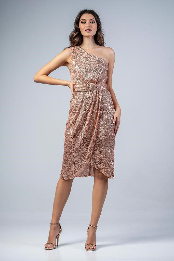 Midi φόρεμα σε σομόν