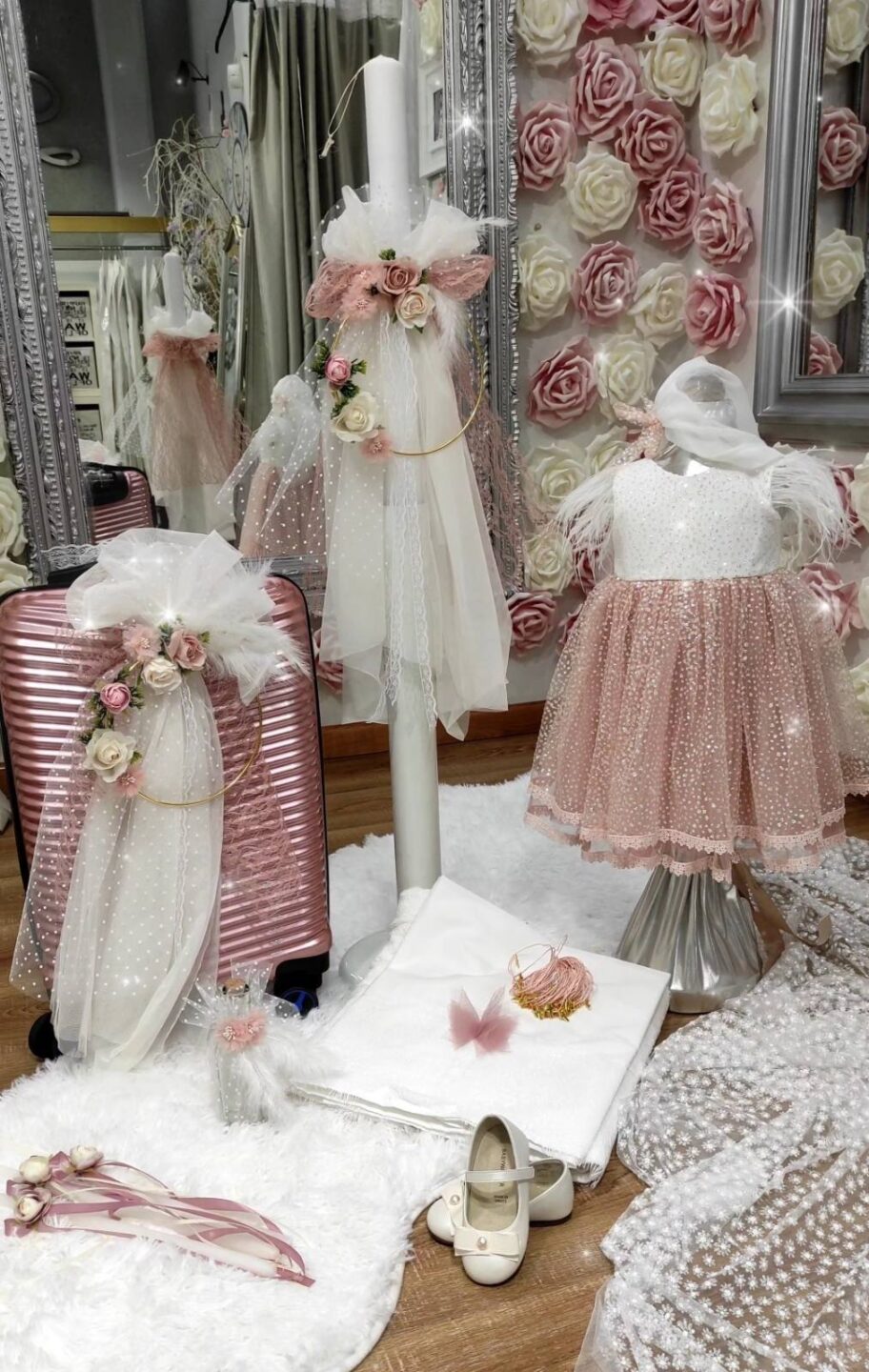 paketo vaptisis roz leuko glitter