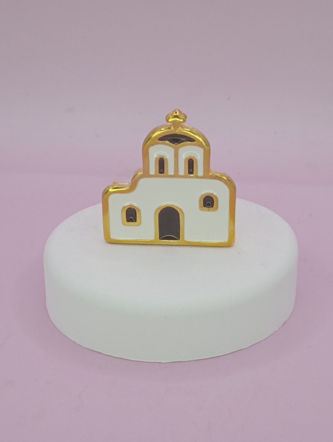 Μπομπονιέρα εκκλησία σε τεχνητό βότσαλο 6,5 cm