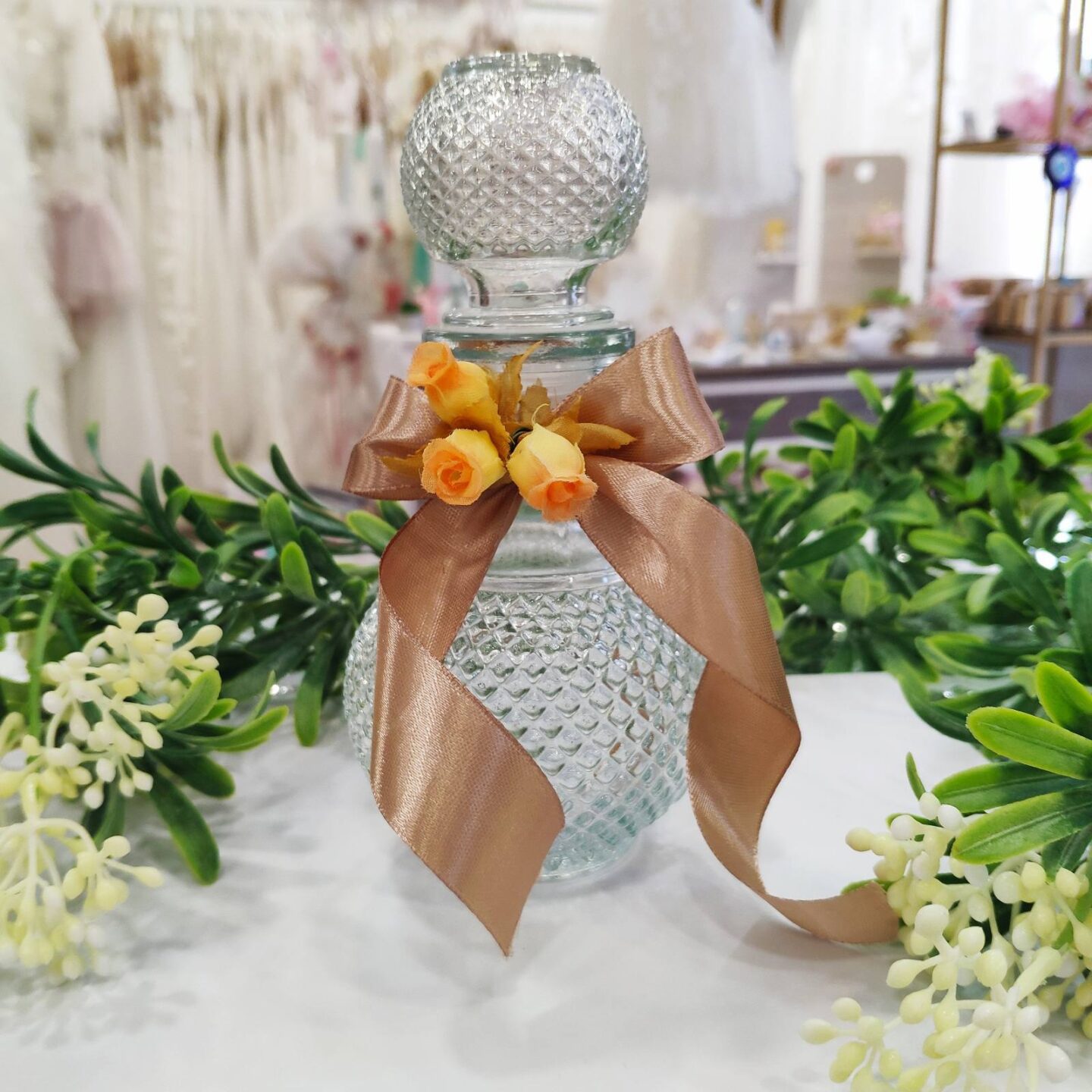 Μπομπονιέρα γυάλινο μπουκαλάκι