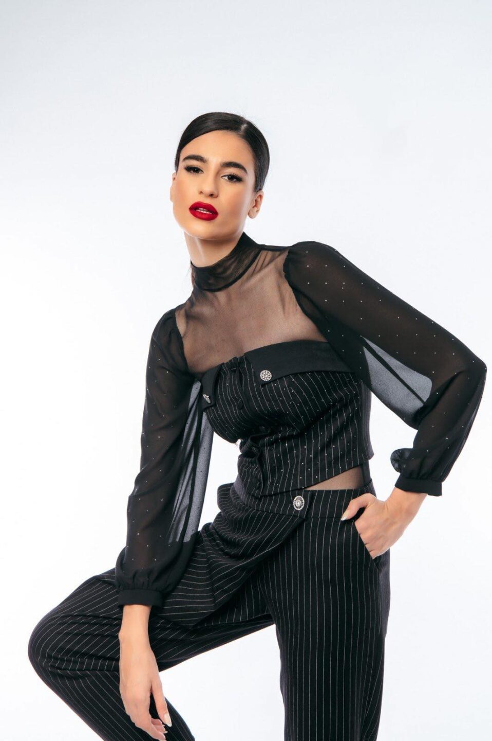 Μπλούζα διαφάνεια με στρας