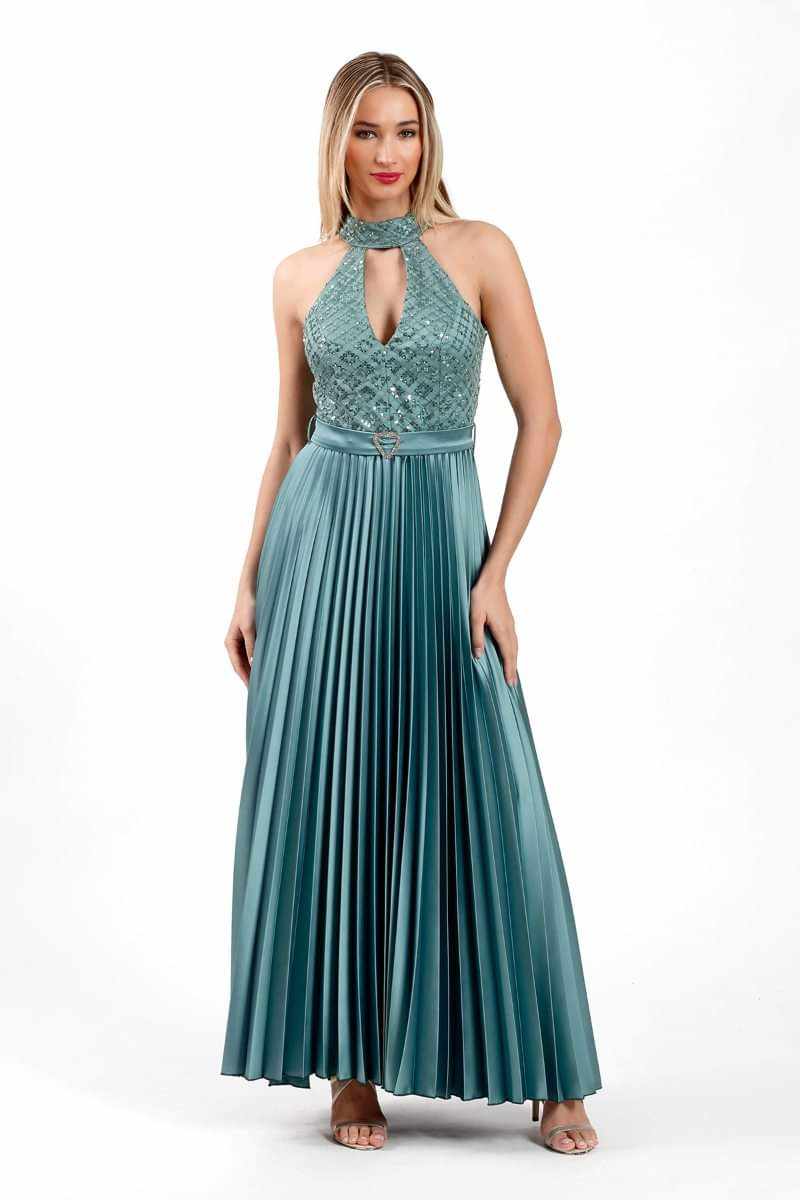 Maxi φόρεμα με λαιμόκοψη