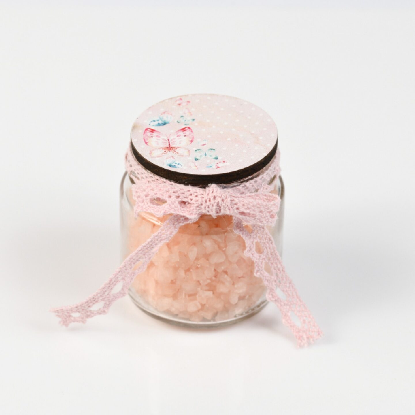 Μπομπονιέρα βαζάκι με αρωματικά άλατα και τυπωμένο σχέδιο πεταλούδα