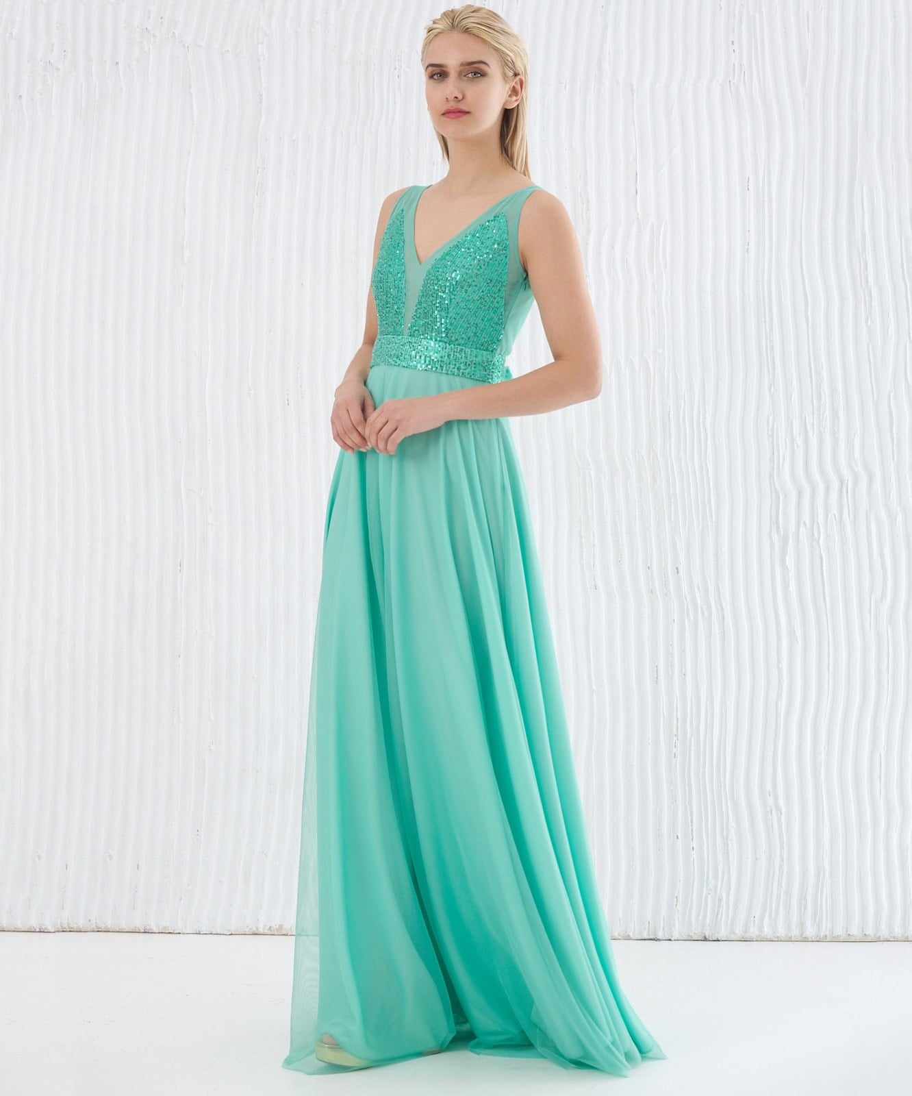 Maxi φόρεμα με τούλι σε 3 χρώματα