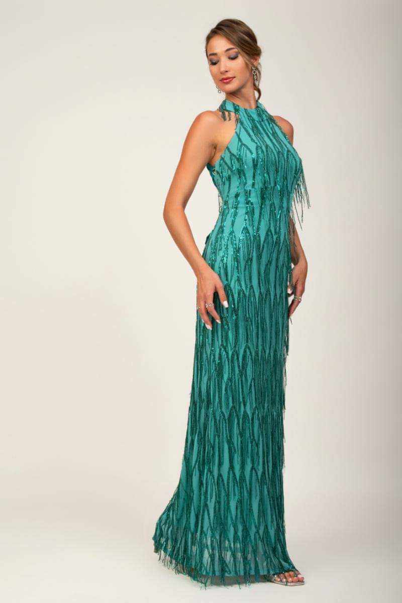 Maxi φόρεμα με παγιέτα σε χρυσό