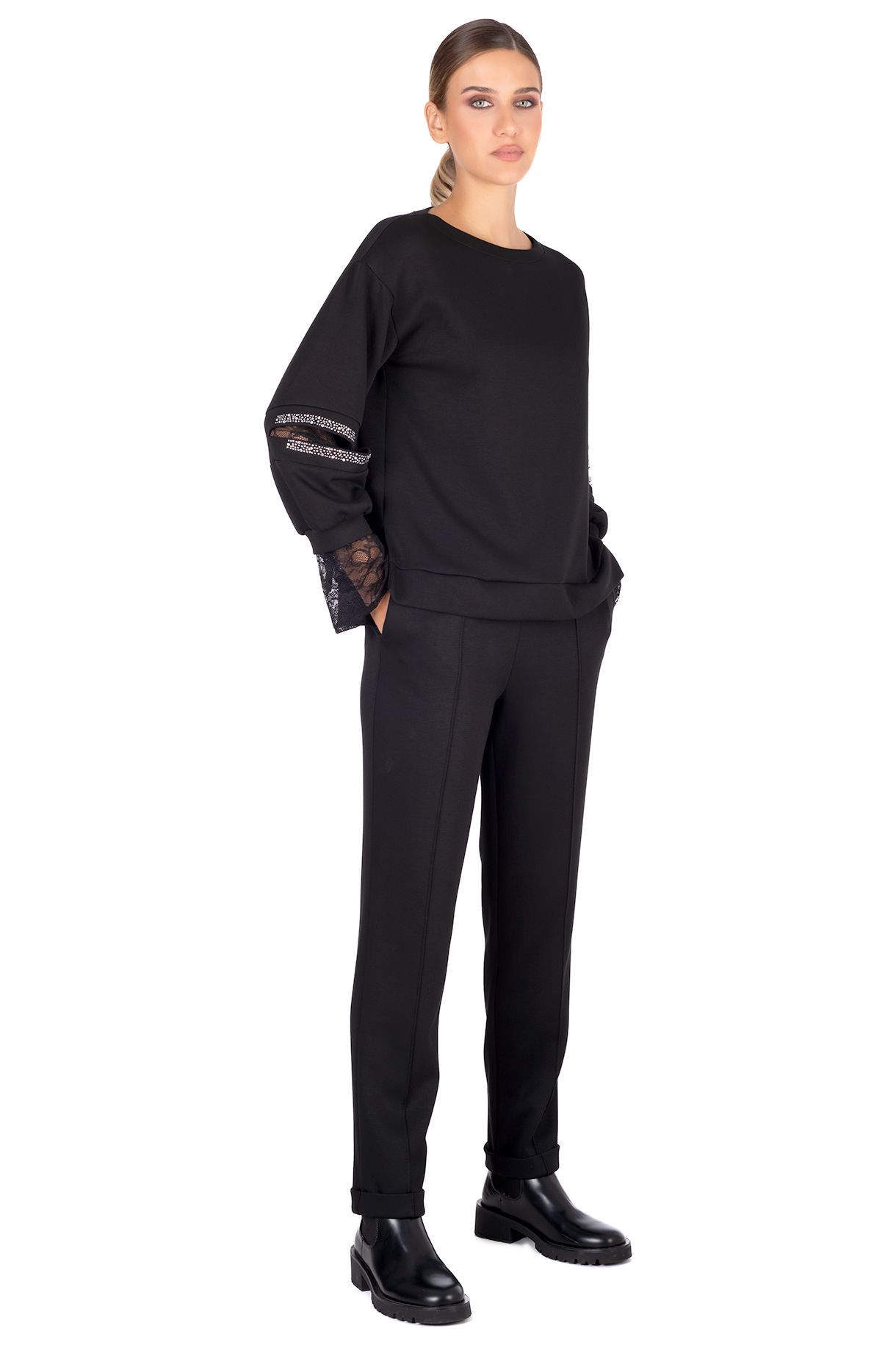 Γυναικείο pundo. παντελόνι με ρεβέρ