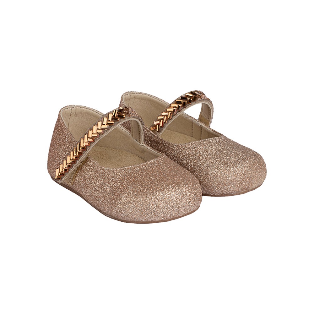 Βαπτιστικά παπούτσια γοβάκι με κρυστάλλινη μπαρέτα