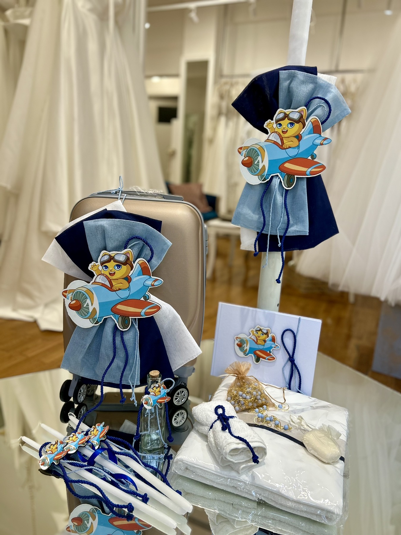 Πακέτο βάπτισης με θέμα Γατούλα στο Αεροπλάνο