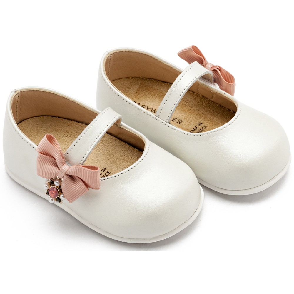 Βαπτιστικά παπούτσια Δερμάτινο γοβάκι με φιογκάκι