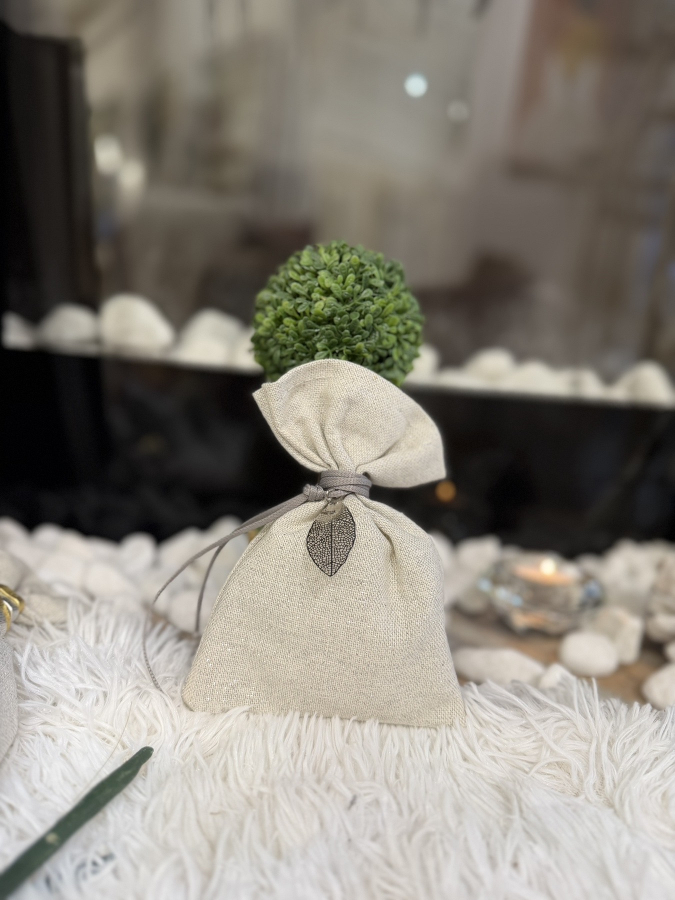 Μπομπονιέρες Βάπτισης - Γάμου Πουγκί με κρεμαστό